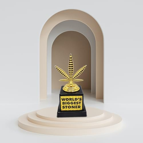 Mad Monkey Trofeo Divertente World's Biggest Stoner - Un Trofeo scherzoso Molto vegetale