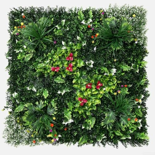 Paneles de pared para plantas artificiales, valla de privacidad para paisajismo, jardín, hogar, balcón, decoración interior y exterior, 50 x 50 cm, (A)