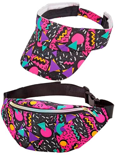 W WIDMANN MILANO Party Fashion - Sac Banane et Casquette, Tenue Funky Fashion des années 80, Sac Banane, capy, Accessoires Carnaval