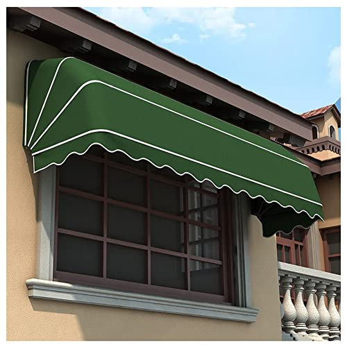 Sonnenschutz, Sonnenschutz, 280 g, Polyester, Volant, Deck, Baldachin, Balkon, faltbar, vollständig montiert, kommerzielle Qualität, manuelle Markisen für Fenster und Türen, Grün, 70 x 60 x 60 cm