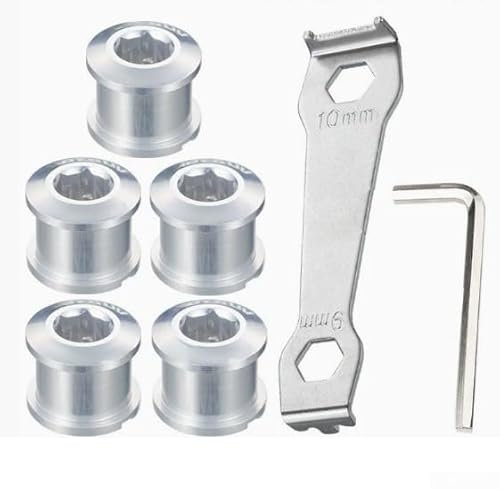 Tornillos de bicicleta de aleación de aluminio con herramientas de montaje para reparaciones rápidas (plata)