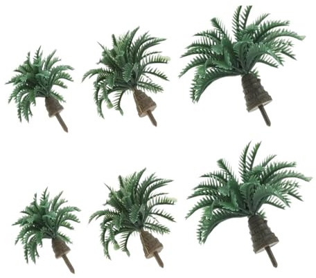 LZYXFP 20pcs Dwarf Coconut Palm Trees Resin Model Trees 2.5/3/3.5/4cm Forest Diorama DIY Park Railway Micro Landscape