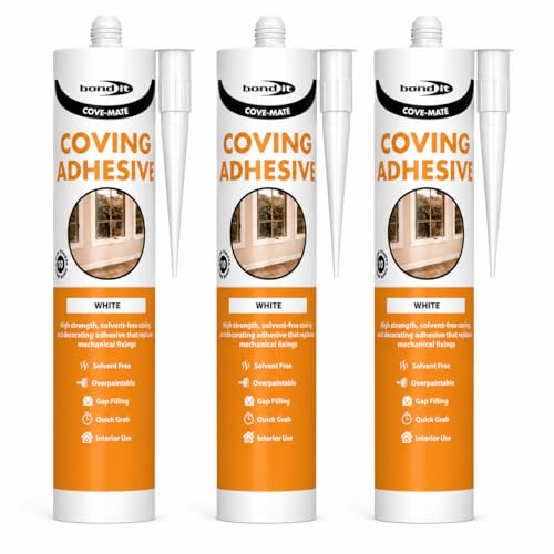 Panel & Cove Adhesive 285ml – 3 Pack | Wall Panel & Coving Adhesive | Quick Grab High Strength | Gap Filling, Mould Resistant, Paint Over in 2 Hours