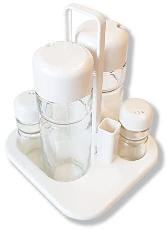 6 pezzi portaspezie Menage sale, pepe, aceto, dispenser olio e per stuzzicadenti