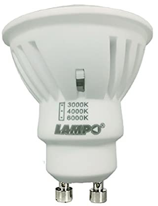 Lampo DIK LED GU10 Lampadina 10W TRICOLOR 240V 120° 3000K/4000K/6000K switch integrato