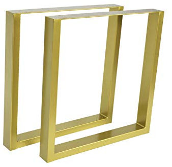 Magnetic Mobel 2X Tischgestell Design Tischbeine Tischuntergestell Metall Gold (B40 x H42 cm (Bank))