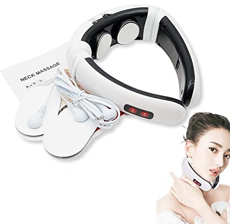 Masajeador de Cuello de Pulso Eléctrico, Maseajor Cervical Y Espalda Masajeador Cervical Inteligente Multifunción para Relajar el Cuello los Hombros y la Espalda, Día Del Padre Regalo