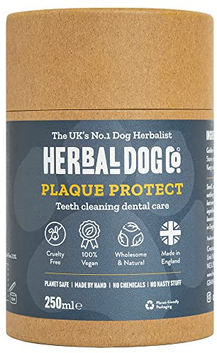 Herbal Dog Co Teeth Cleaning & Dog Breath Freshener Powder, 250ml - No Brushing Needed - Natural Dog Teeth Cleaning Product for Dogs & Puppies - Vegan, Made in UK