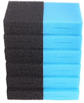 INGVIEE Kompatibel Filterschwamm für Fish Mate 10000 15000 GUV / 15000G-BIO Teich Filter (6X Schwarz Grob, 6X Blau Fein)