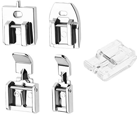 5 Stück Reißverschlussfuß Unsichtbar/verdeckt/breit/schmal/durchsichtig, Unsichtbarer Nähfuß für Haushaltsnähmaschinen, Kompatibel mit Brother, Kompatibel mit Singer