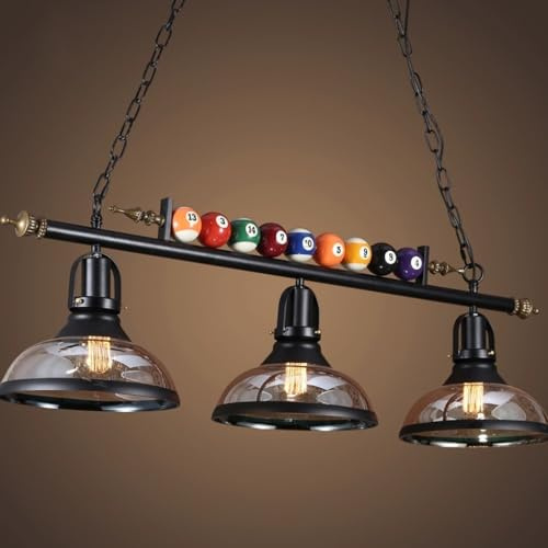 DOCJX Hängeleuchte Esstisch Billardlampe Kronleuchter Vintage Hall Billardtisch 3-Licht Hängend Kücheninsel Industrieller Pendelleuchte Esstisch Deckenleuchte Restaurant Bar Leuchter Pendellampe