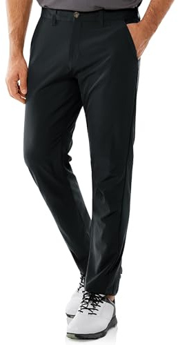 33,000ft Men's Lightweight Water Resistant Golf Pants with 5 Pockets Black