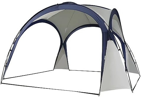 Outsunny Event Shelter 3,5 x 3,5m Pavillon mit Haken Tür Wasserabweisend Winterfest Gartenpavillon Partyzelt Sonnenschutz für Camping, Garten Festivals Cremeweiß