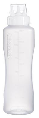 Araven Bottiglia per salsa da spremere con 3 beccucci bianchi, 75 cl