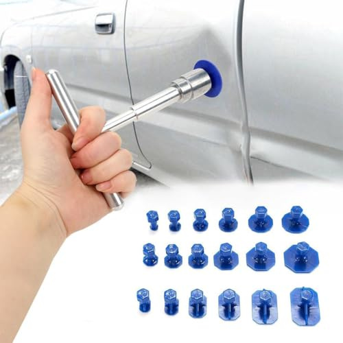 Dellen Reparaturset,Ausbeulwerkzeugset,Dellen Reparatur Ausbeulwerkzeug,Lackfreies Dellen Reparatur,Dent Puller Kit,Auto Paintless Dent Removal Kit,Dent Puller Slide Hammer für Fahrzeug Entfernen