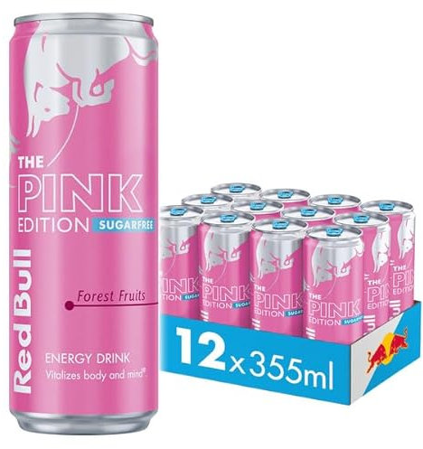 Red Bull Energy Drink Sugar Free Pink Edition Forest Fruits, 355 ml x12