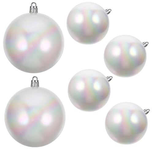 Alipis Weihnachtskugeln Kunststoff Irisierend 8cm Zum Aufhängen Weihnachtsbaumschmuck Dekorativ 6 Stück