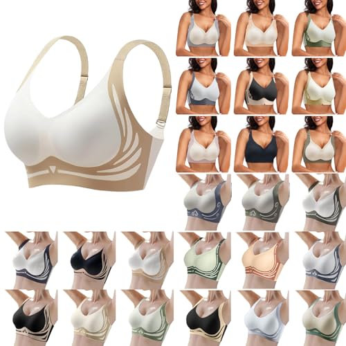 Bras for Women No Underwire Comfort Seamless Super Gather Bra Wireless Push Up Bra Lifting Bras for Sagging Breasts Casual Sports