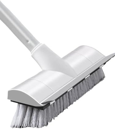 QAUUCP Balai Exterieur Brosse à récurer for Sol avec Long Manche 2 en 1, grattoir et Brosse, Poils durs, Brosse à récurer for Le Nettoyage de la Salle de Bain