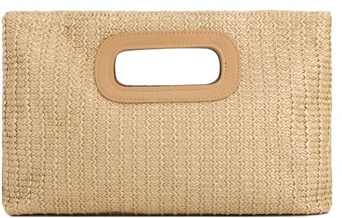 Fecialy Stroh Clutch Top Handle Clutch Handtaschen für Damen Raffia Abendtasche gewebt Strand Tasche Sommer Crossbody Geldbörse