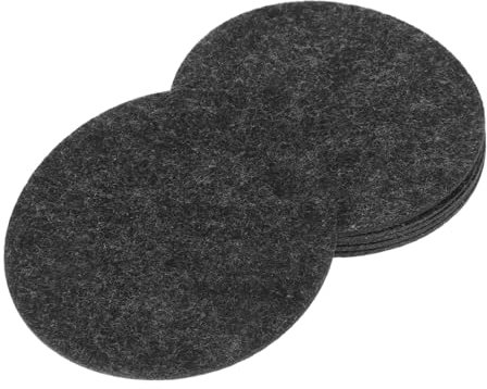 ABOOFAN 6 Pezzi sottobicchieri in feltro sottobicchiere rotondo in feltro tappetino per bevande sottobicchieri per tavolo in legno di rotondi Mug Coaster provato Nero