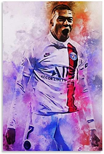HKFLD 5D Diamond Painting Diamond Pictures for Adults and Kids Football Player Kylian Mbappe Sports DIY Cross Stitch Arts Craft Crystal Rhinestone Embroidery 6k121g30x40CM