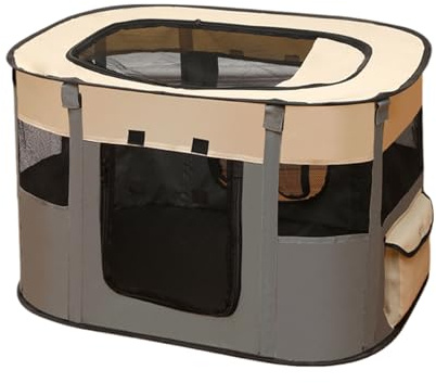Pet Play Pen - Playpen De Cachorro Plegable | Kennel Portátil De De Mascotas | Recinto De Jaula De Perros Ligero | Área De Juego De Cachorros Al Aire Libre Interior | Travel Camping Pet Barrier