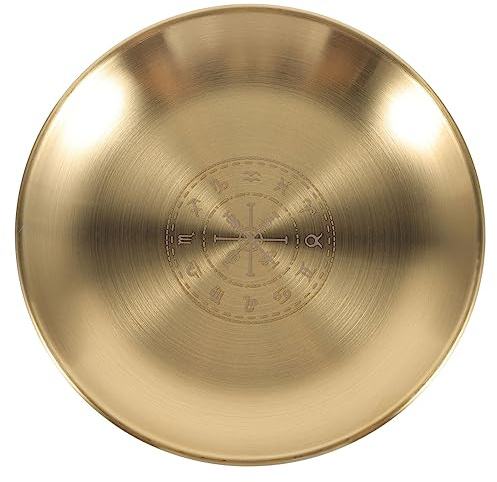 Hemobllo Plateau D'autel De Sorcière en Métal Doré Petit, Motif Pentagramme Et Lune Croissante, Décoration D'autel Mystique pour Rituels, Accessoires Spirituels Domestiques