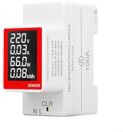 ZiStarlilife Din Rail Digital Electricity Meter Voltmetro Amperometro di Potenza AC 50-300V 0-100A Display LCD Misurazione dell'energia Retroilluminazione Controllo Sistema di monitoraggio
