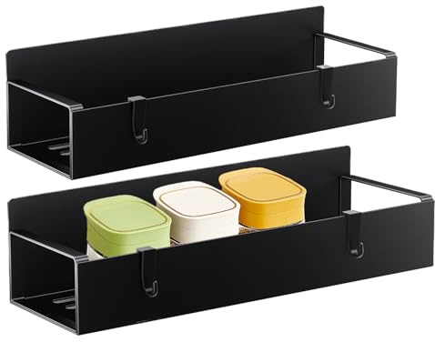 Generico Vassoio Portatazze Magnetico | Porta Bicchieri Magnetico per Frigorifero | 2 Pezzi Mensola Porta Tazze Senza Foratura Con 4 Ganci Per Cucina Casa Sala Da Pranzo