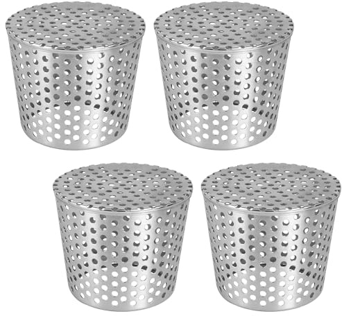 lalago 4 Pièces Crapaudine de Gouttière Grille 90-110mm, Gouttière Anti Feuilles Filtre de Descentes en Acier Inoxydable, Grilles de Drainage pour Maison Avant-Toit Fossé Égout