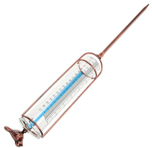 ibasenice Pluviomètre d'Extérieur Robuste en Verre Tube Gradué Appareil de Mesure des Précipitations pour Jardin et Pelouse Tube en Verre de Rechange