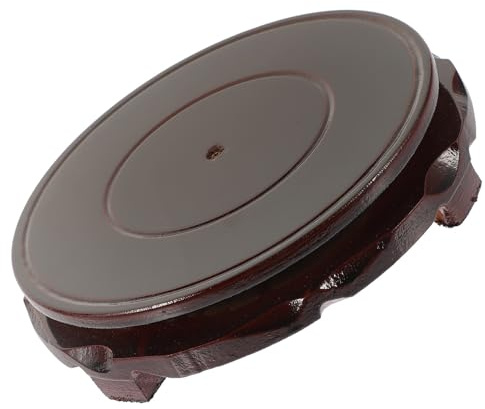Healifty Supporto per Piante in Legno 18 CM, Base Girevole Rotonda per Vasi e Fioriere, Piedistallo per Esposizione Artigianale e Decorazione Interna