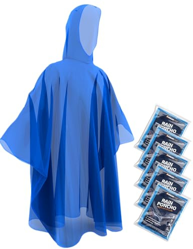 Hagon PRO Disposable Rain Ponchos for Adults (5 Pack)