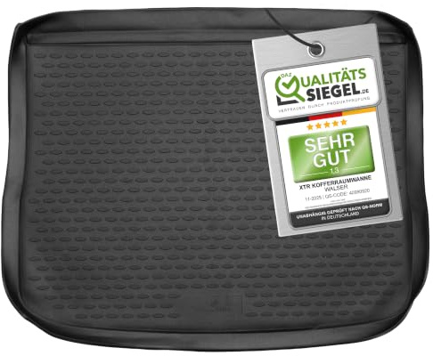WALSER XTR Kofferraumwanne für VW Tiguan 1 (5N) 2007-2018, 100% passgenaue Antirutschmatte Auto, Gummimatte Auto, Kofferraum Schutzmatte, Anti Rutsch Matte Gummi, Auto Gummimatten