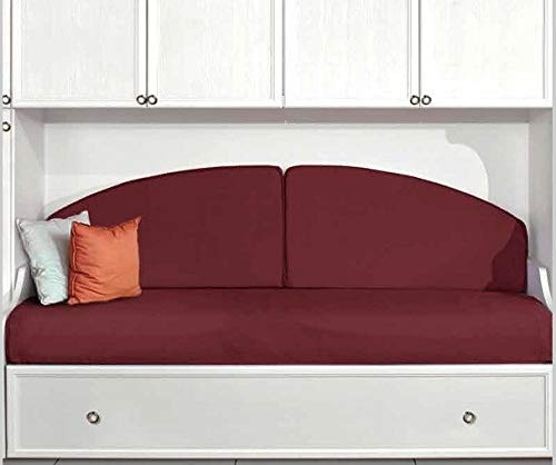 Spalliera per Letto a Ponte, trasforma Il Letto in Un Divano. Due spalliere Mezzaluna realizzate indeformabili e sfoderabili (Bordeaux)