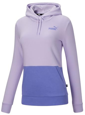 PUMA Felpa con cappuccio da donna Essentials Colorblock casual capispalla casual con cappuccio - viola - taglia S
