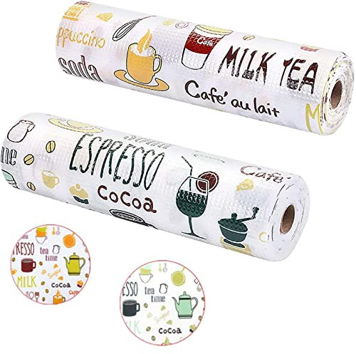 2 Pezzi Tappetino per Cassetti Tagliabile 30cmx500cm Carta Rivestimento Cassetti Non Adesiva Tappetini Antiscivolo per Mensola Cassetto Frigorifero Tavolo Mobile Cucina Lavello Ripiani(Rosso, Blu)