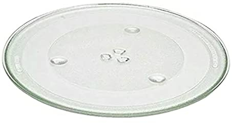 Quailitas Microwave Plate - 315 mm Microwave Turntable Glass Tray w/ 3 Fixtures, Scratch-Resistant Plate, Transparent