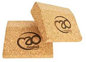 Yoga-Mad Zeppe per Yoga, Mini Coppia di Zeppe in Sughero, Confezione da 2 Blocchi con Zeppa Tascabili, Materiale Naturale Ecologico per Principianti e Professionisti