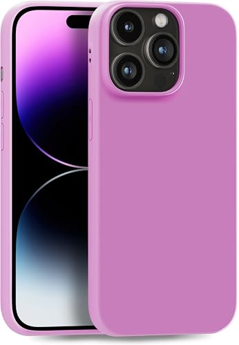 MyGadget Coque pour iPhone 14 Pro Max - Case TPU Souple - Cover Protection Extra Fine & Légère - Étui Coloré Anti Choc et Rayures - Fuchsia