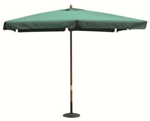 Briconess.com Ombrellone 3x3 mt da Esterno con palo Centrale in Legno e Telo con Bordino Arlecchino - Green