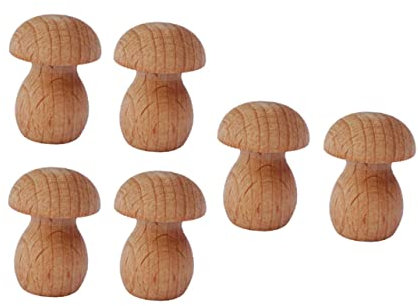 Toyvian 6stücke Unbemalter Holzpilz Deko Für Miniaturlandschaften Selbstgemacht Handwerk Mikro Pilz Ornament Aus Langlebigem Holz Kreative Gartendekoration Für Feengarten Und Kleiner
