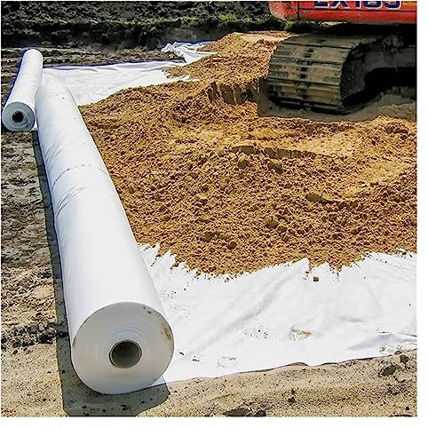 Unkrautvlies Gartenvlies Geotextilstoff-Stützmauer, weißer 7Oz-Vliesstoff unter Kies für Landschaftsbau, französische Abflüsse, Unterlage, Bodenstabilisierung, 1 m/1,5 m/2 m breit ( Color : WxL , Size