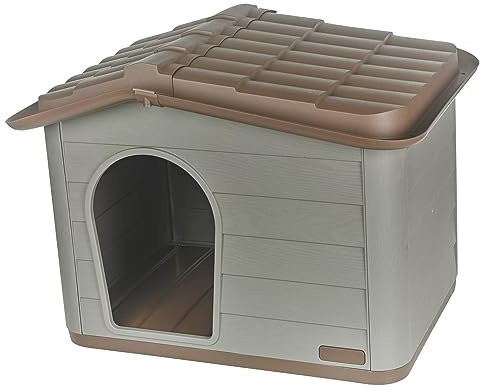 Small or Large Heavy Duty Easy Assembly Plastic Dog House Kennel Shelter Durable Indoor Outdoor Garden Patio (Large)