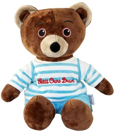 Pelucho - Bouillotte Petit Ours Brun - Bien-Être, Chaleur et Douceur - Peluche Micro-Ondable - Grains de Blé et Fleurs de Lavande - Fabriquée en France