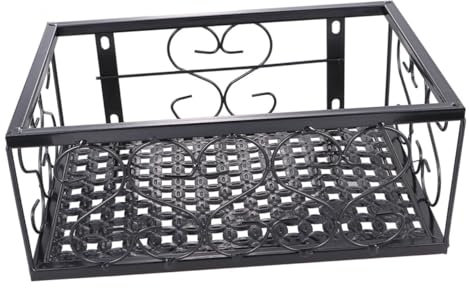 Sosoport 1pezzi Fioriera Sospesa Ferro Battuto Per Balcone e Terrazzo Supporto Per Vasi Da Fiori Muro Design Elegante e Resistente Facile Da Installare Colore Nero