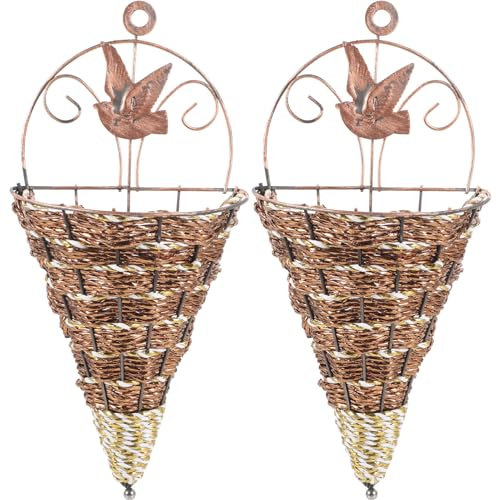 BESPORTBLE 2stücke Wandhängender Blumenkorb Eleganter Dekorationskorb Für Innenräume Platzsparend Und Robust Für Blumen Und Kleine Pflanzen