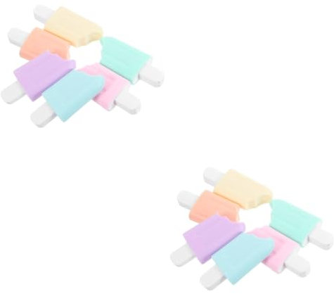 STOBOK 12stücke Cartoon Highlighter Stifte Eis-form Fluoreszenzmarker Für Schule Büro Farbige Textmarker Für Notizen Markierungen