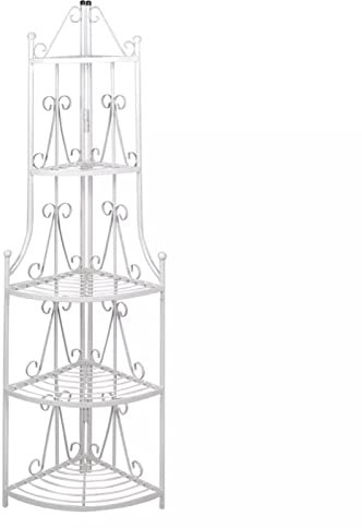 Homgoday Decoración de muebles, soporte para plantas, esquinero, blanco, muebles de interior/exterior para salón, oficina